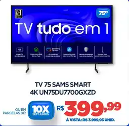 DB Supermercados Tv 75 sams smart 4K UN75DU7700GXZD oferta