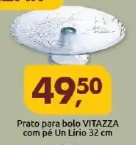 Prato para bolo VITAZZA com pé Un Lírio 32 cm