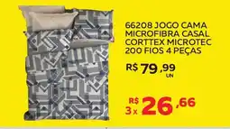66208 jogo cama microfibra casal corttex microtec 200 fios 4 peças