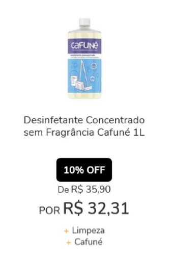 Desinfetante Concentrado sem Fragrancia Cafune 1L