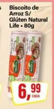 Rede Supermarket Biscoito de Arroz s/ Glúten Natural Life 80g oferta