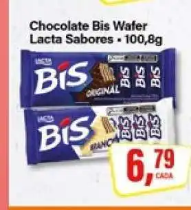 Rede Supermarket Chocolate Bis Wafer Lacta Sabores oferta