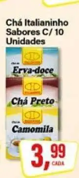 Rede Supermarket Chá Italianinho Sabores C/ 10 Unidades oferta