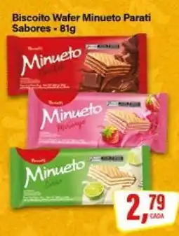 Rede Supermarket Biscoito Wafer Minueto Parati Sabores oferta