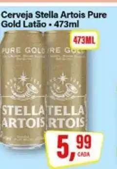 Rede Supermarket Cerveja Stella Artois Pure Gold Latão oferta