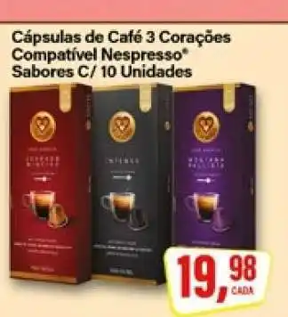 Rede Supermarket Cápsulas de Café 3 Corações Compatível Nespresso oferta
