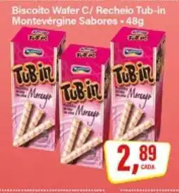 Rede Supermarket Biscoito Wafer C/ Recheio Tub-in Montevérgine Sabores - 48g oferta