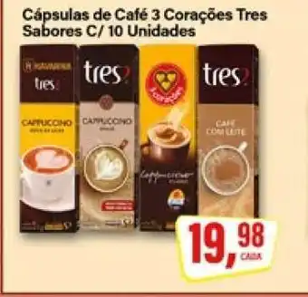 Rede Supermarket Cápsulas de Café 3 Corações Tres Sabores C/ 10 Unidades oferta