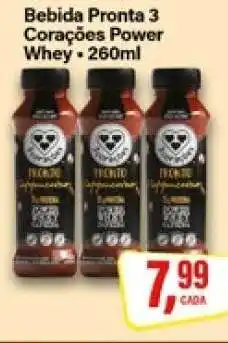 Rede Supermarket Bebida Pronta 3 Corações Power Whey - 260ml oferta