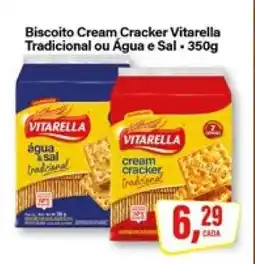 Rede Supermarket Biscoito Cream Cracker Vitarella Tradicional ou Água e Sal - 350g oferta