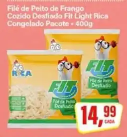 Rede Supermarket Filé de Peito de Frango Cozido Desfiado Fit Light Rica Congelado Pacote - 400g oferta