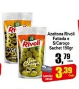 Higa's Supermercado Azeitona Rivoli Fatiada e S/caroco Sachet 150g oferta