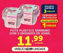 Roldão Pote plástico sanremo oferta