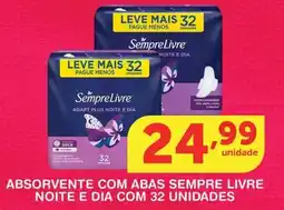 Roldão Absorvente com abas sempre livre noite e dia com 32 unidades oferta