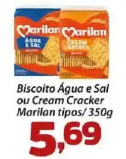 Confiança Supermercados Biscoito Água e Sal ou Cream Cracker Marilan tipos oferta