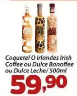 Coquetel O Irlandes Irish Coffee ou Dulce Banoffee ou Dulce Leche