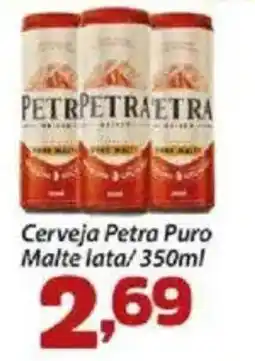 Confiança Supermercados Cerveja Petra Puro Malte lata oferta