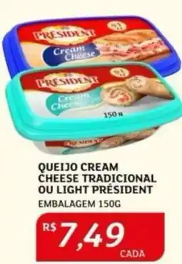 Assaí Atacadista Queijo Cream Cheese Tradicional ou Light Président oferta