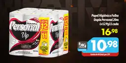 Supermercados Big Compra Papel Higiênico Folha Dupla Personal 20m Lv12 Pg11 cada oferta