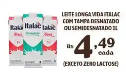 Bahamas Supermercados Leite longa vida italac com tampa desnatado ou semidesnatado oferta