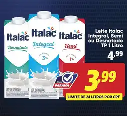 Supermercado Paraná Leite Italac Integral Semi ou Desnatado TP oferta