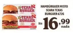 Bahamas Supermercados Hamburguer misto seara texas burguer oferta