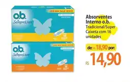 Atacadão Absorventes Interno o.b. Tradicional/Super Caixeta com 16 unidades oferta