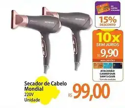 Atacadão Secador de Cabelo Mondial 220V Unidade oferta