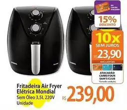 Atacadão Fritadeira Air Fryer Elétrica Mondial oferta