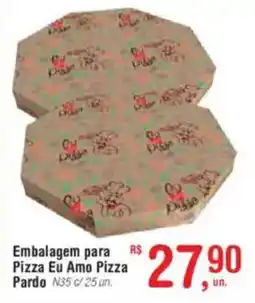 Fort Atacadista Embalagem para Pizza Eu Amo Pizza Embalagem para R$ Pizza Eu Amo Pizza Pardo N35 c/ 25 un. oferta