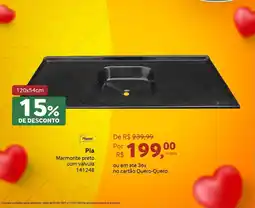 Quero Quero Pia Marmorite preto com válvula oferta