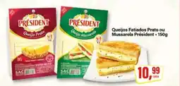 Rede Supermarket Queijos Fatiados Prato ou Mussarela Président oferta
