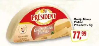 Rede Supermarket Queijo Minas Padrão Président oferta