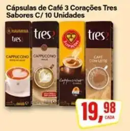 Rede Supermarket Cápsulas de Café 3 Corações Tres Sabores C/ 10 Unidades oferta