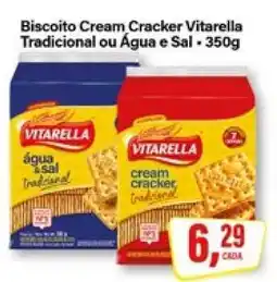 Rede Supermarket Biscoito Cream Cracker Vitarella Tradicional ou Água e Sal - 350g oferta