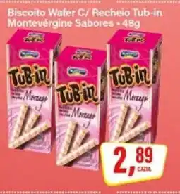 Rede Supermarket Biscoito Wafer C/ Recheio Tub-in Montevérgine Sabores - 48g oferta
