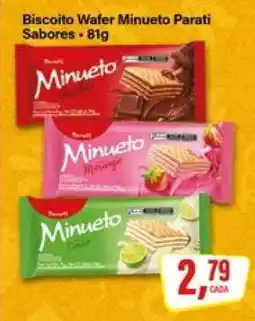 Rede Supermarket Biscoito Wafer Minueto Parati Sabores oferta