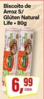 Rede Supermarket Biscoito de Arroz s/ Glúten Natural Life 80g oferta