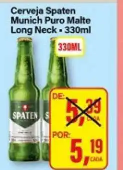 Rede Supermarket Cerveja Spaten Munich Puro Malte Long Neck - 330ml oferta