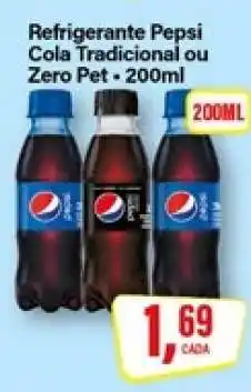Rede Supermarket Refrigerante Pepsi Cola Tradicional ou Zero Pet - 200ml oferta