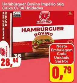 Rede Supermarket Hambúrguer Bovino Império 56g Caixa C/ 36 Unidades oferta