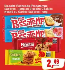 Rede Supermarket Biscoito Recheado Passatempo Sabores ou Biscoito Cookies Nestlé ou Garoto Sabores oferta