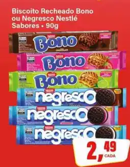 Rede Supermarket Biscoito Recheado Bono ou Negresco Nestlé Sabores oferta