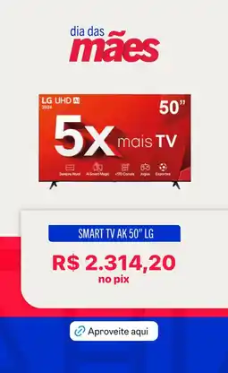 Casas Bahia Smart tv ak 50" lg oferta