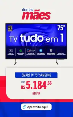 Casas Bahia Smart tv 75" samsung oferta