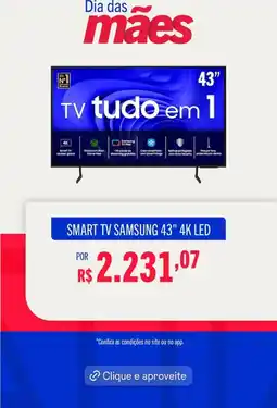 Casas Bahia Smart tv samsung 43" 4k led oferta