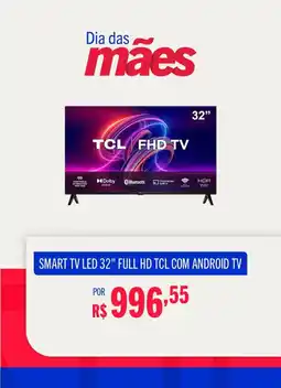 Casas Bahia Smart tv led 32" full hd tcl com android tv oferta