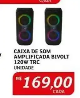 Assaí Atacadista Caixa de Som Amplificada Bivolt 120W TRC oferta