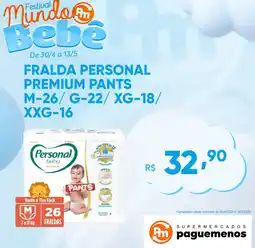 Supermercados Pague Menos Fralda personal premium pants oferta