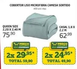 Cooper Cobertor liso microfibra camesa sortido oferta